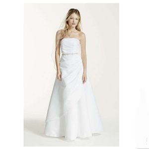 EUC David's Bridal strapless wedding dress by Michaelangelo - 14